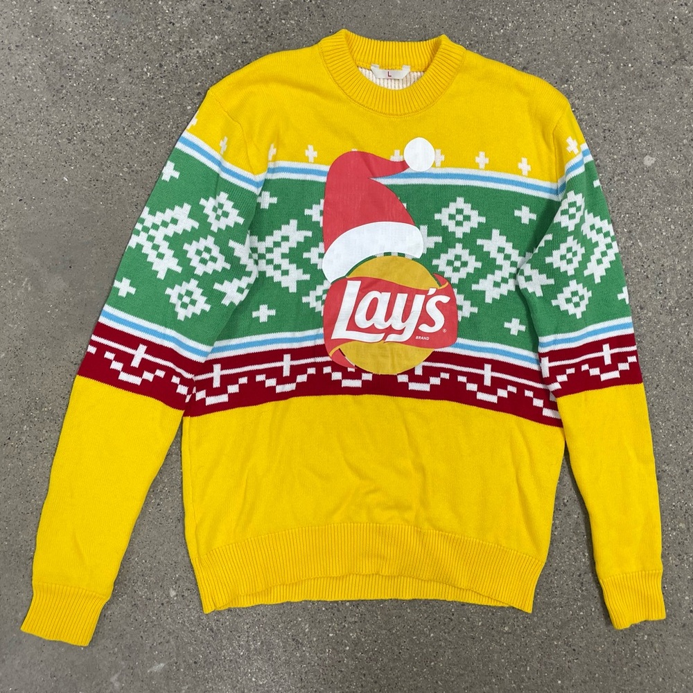 Lays Potato Chips Santa “Ugly Christmas Sweater” size Large